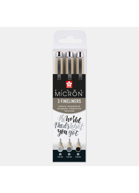 SK PIGMA MICRON 05 SET 3 BLACK & GRAY