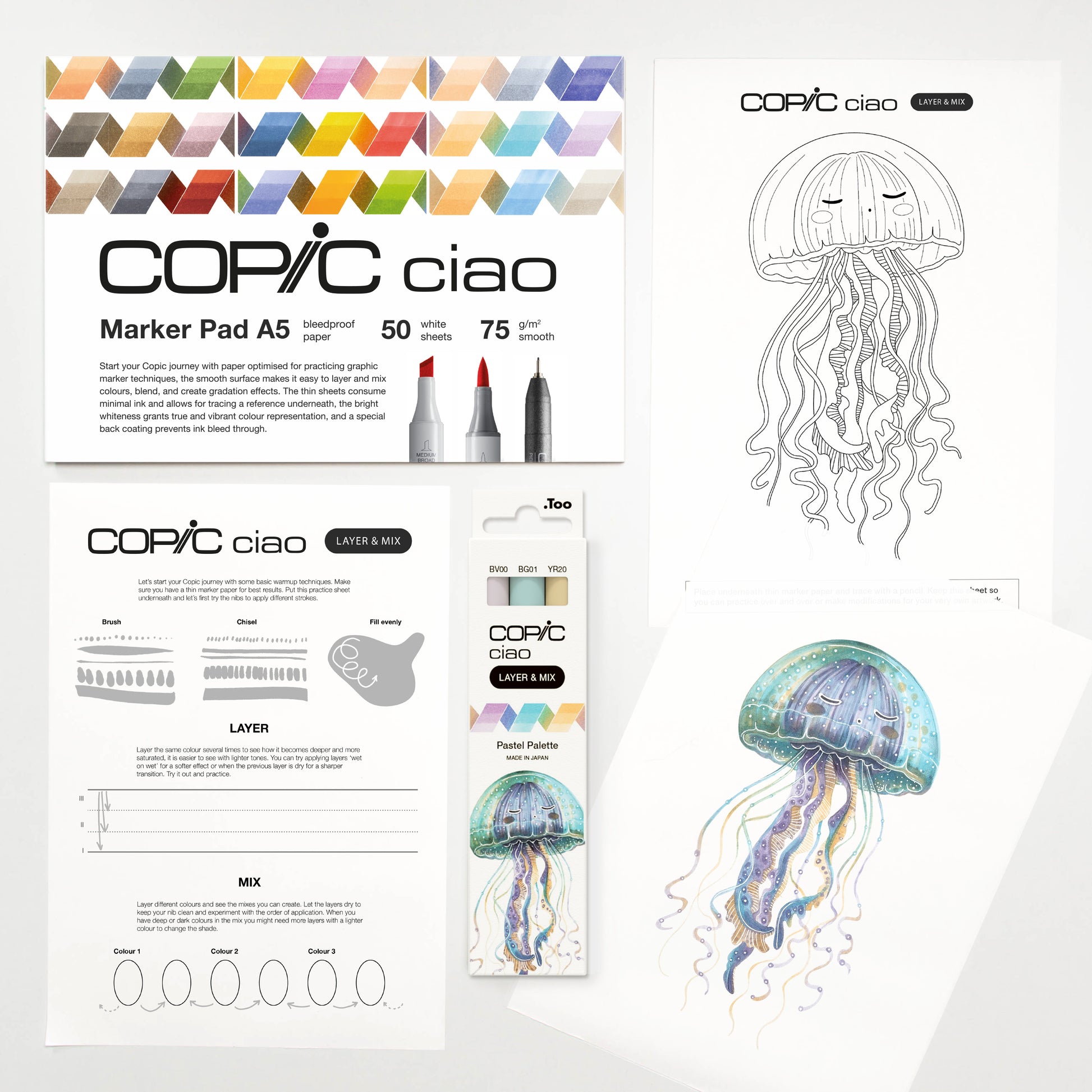 COPIC CIAO Starter SET LAYER & MIX - PASTEL