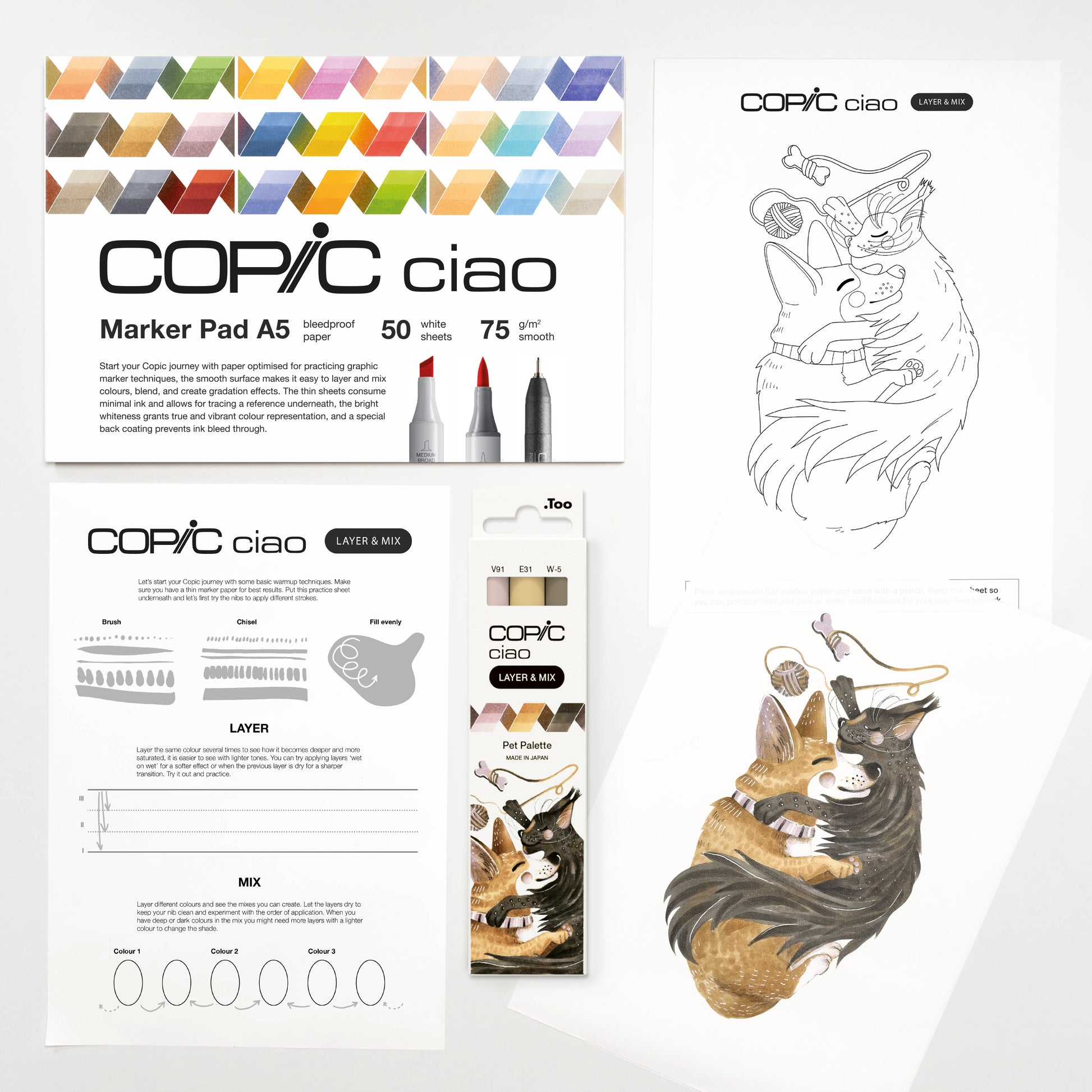 COPIC CIAO Starter SET LAYER & MIX - PET