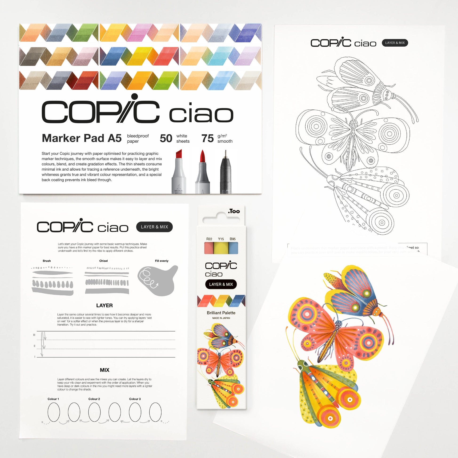 COPIC CIAO Starter SET LAYER & MIX - BRILLIANT