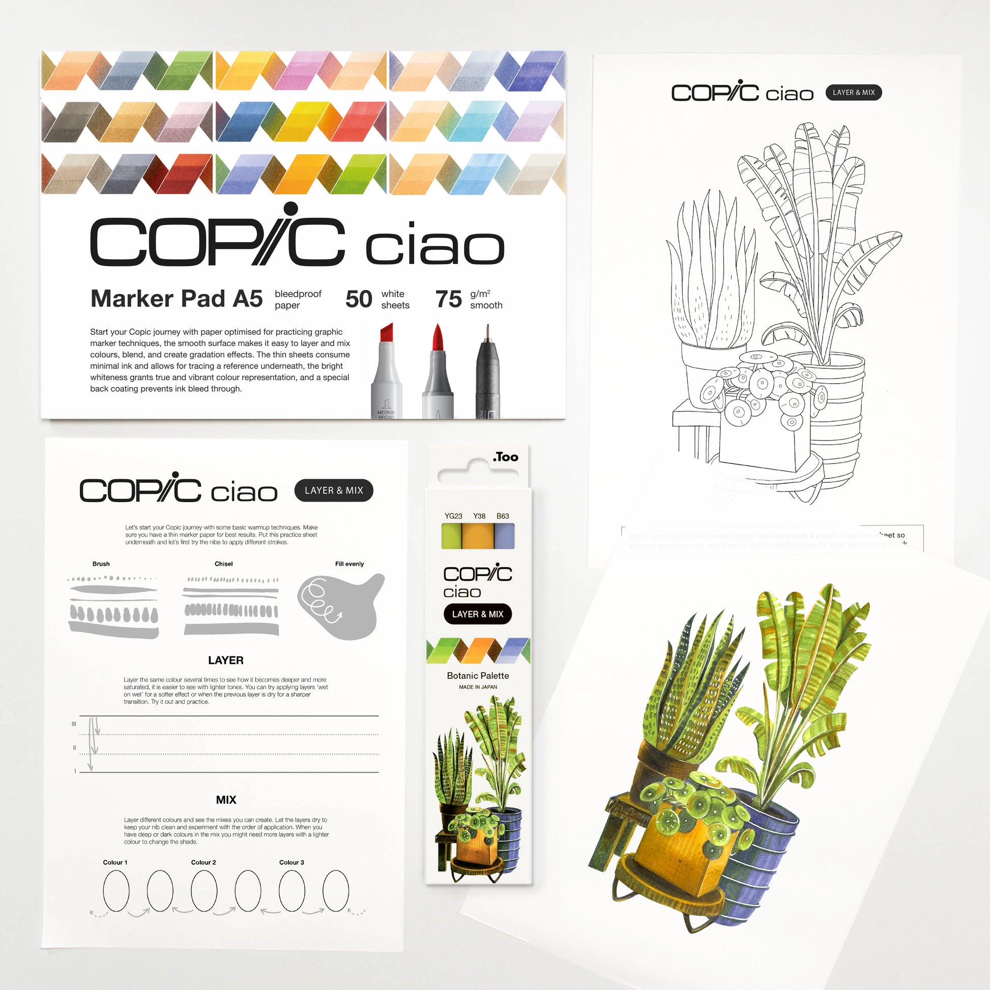 COPIC CIAO Starter SET LAYER & MIX - BOTANIC