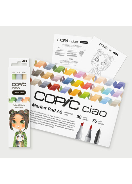 COPIC CIAO Starter SET LAYER & MIX - NATURAL - Selezione MANGA