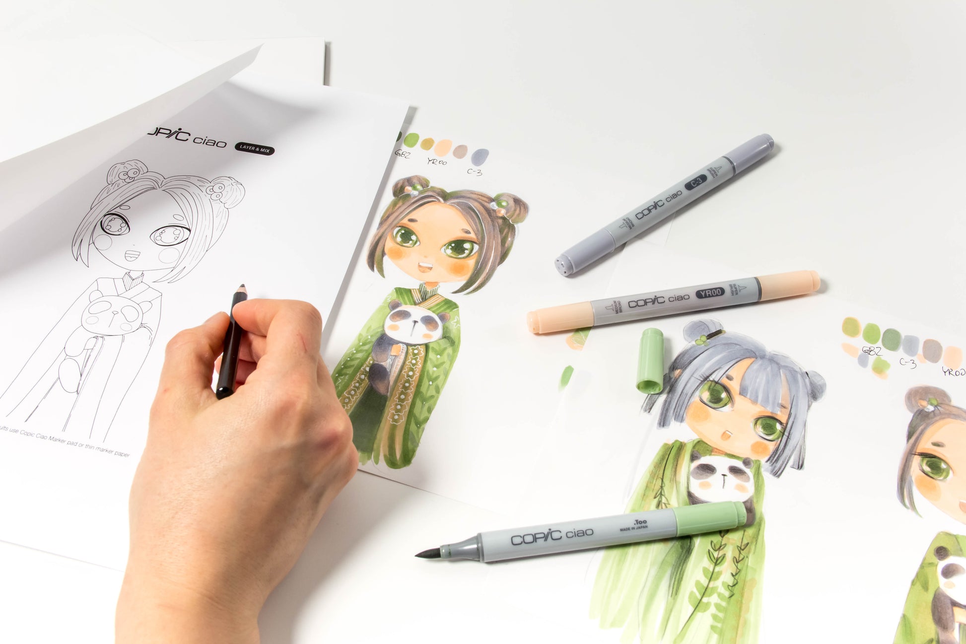 COPIC CIAO Starter SET LAYER & MIX - NATURAL - Selezione MANGA