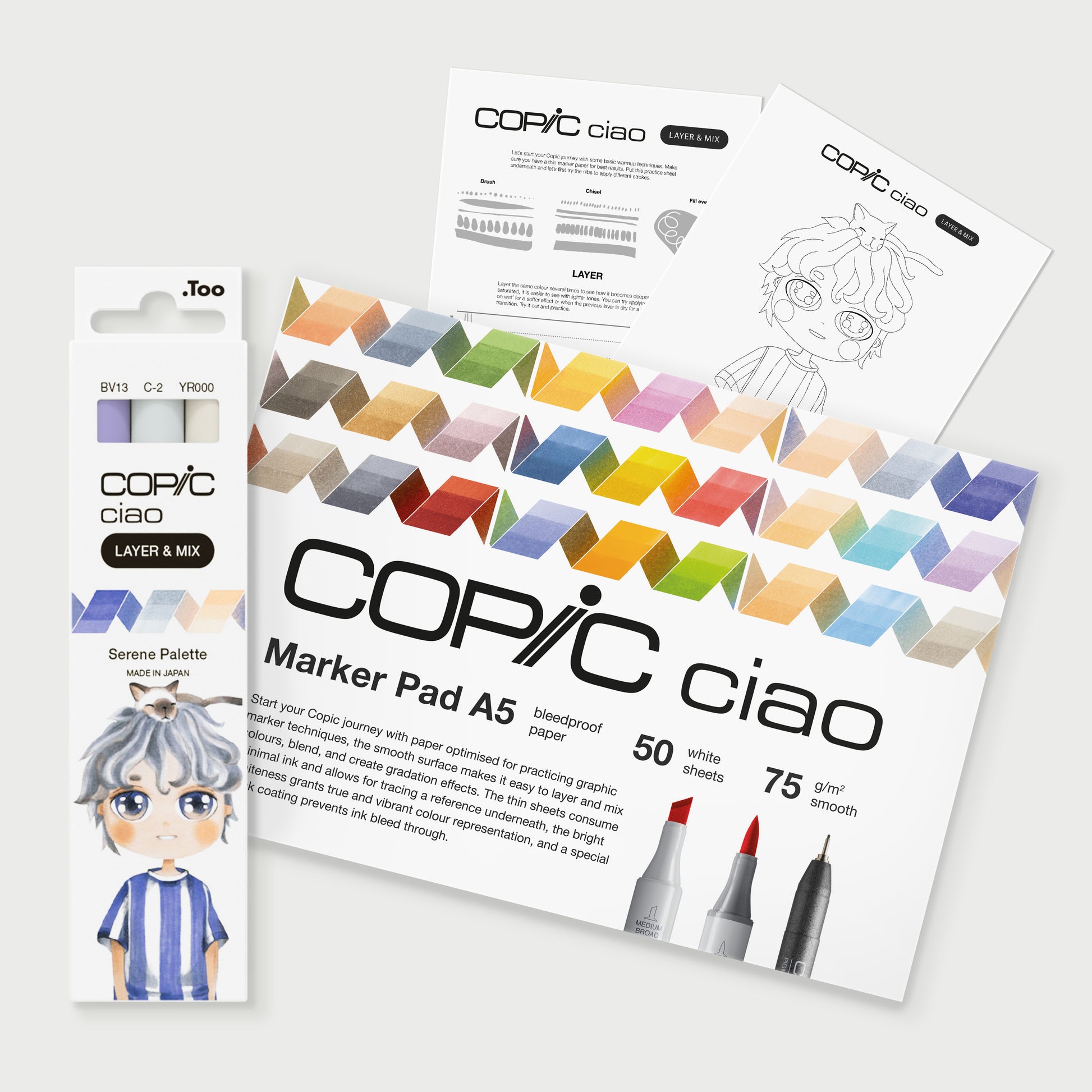 COPIC CIAO Starter SET LAYER & MIX - SERENE - Selezione MANGA