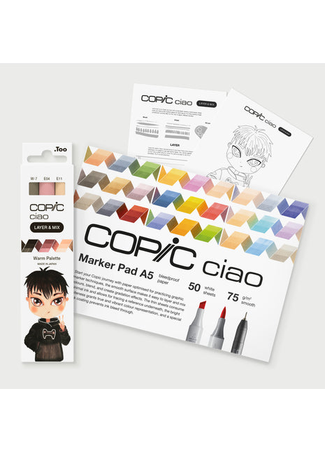 COPIC CIAO Starter SET LAYER & MIX - WARM - Selezione MANGA
