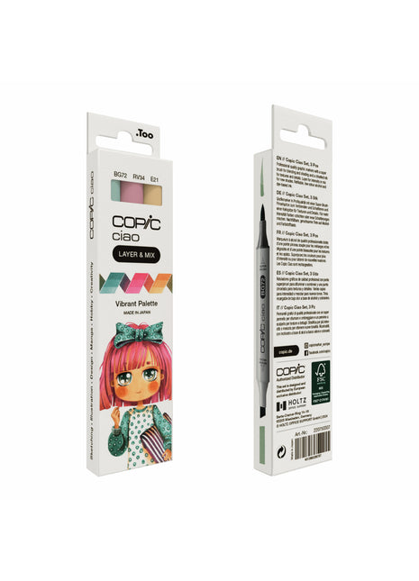 COPIC CIAO SET LAYER & MIX DA 3 - VIBRANT - Selezione MANGA