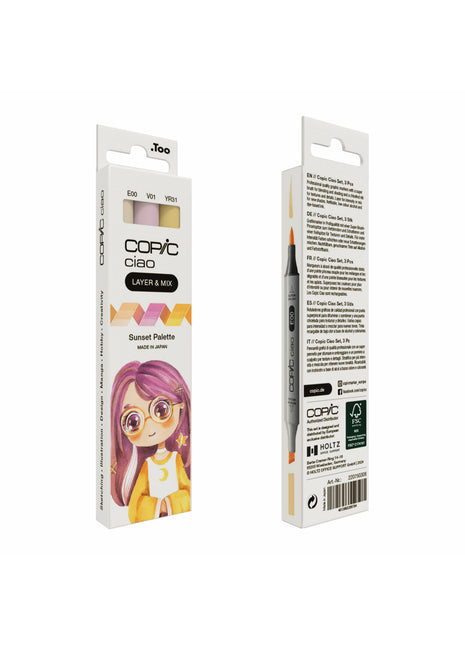 COPIC CIAO SET LAYER & MIX DA 3 - SUNSET - Selezione MANGA
