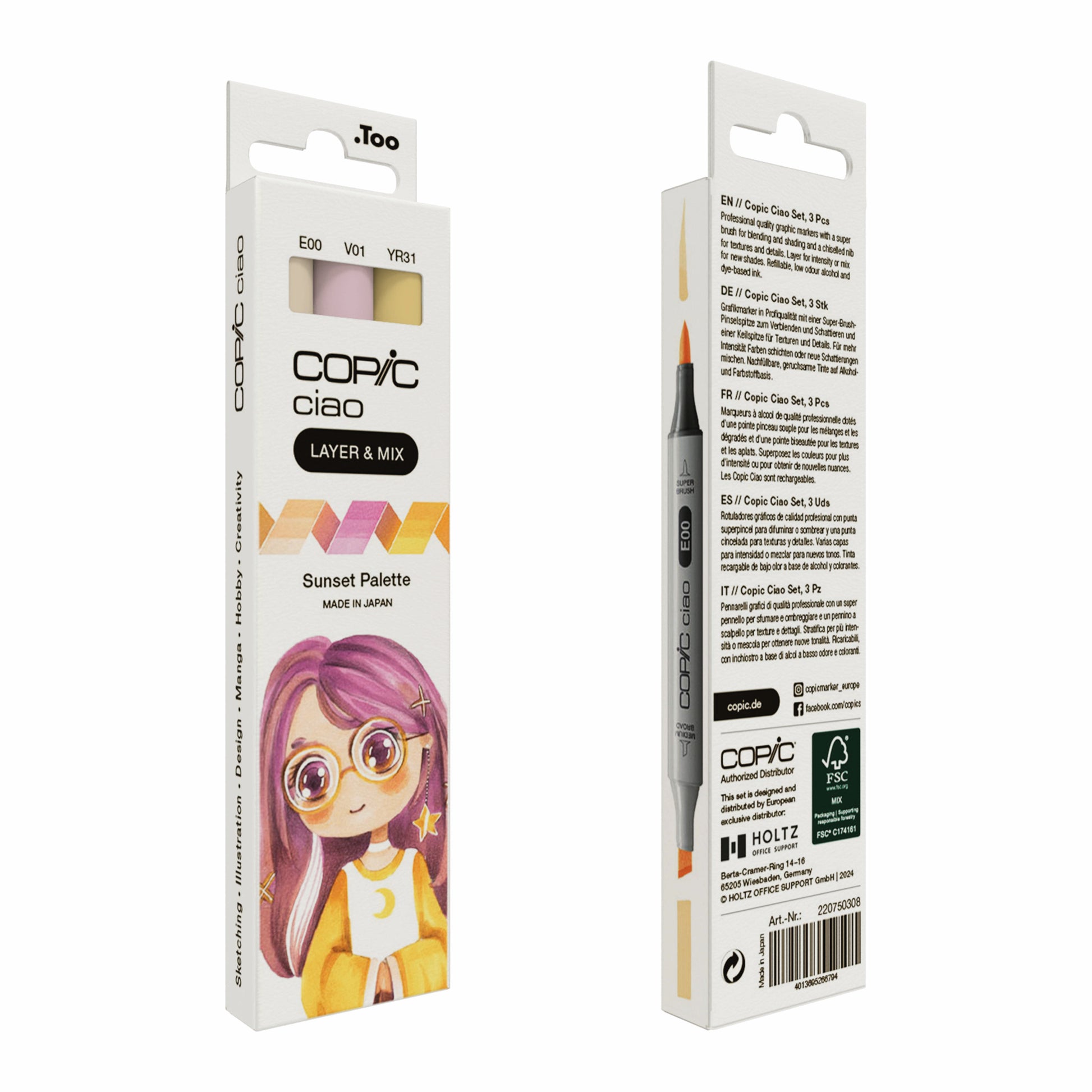 COPIC CIAO SET LAYER & MIX DA 3 - SUNSET - Selezione MANGA