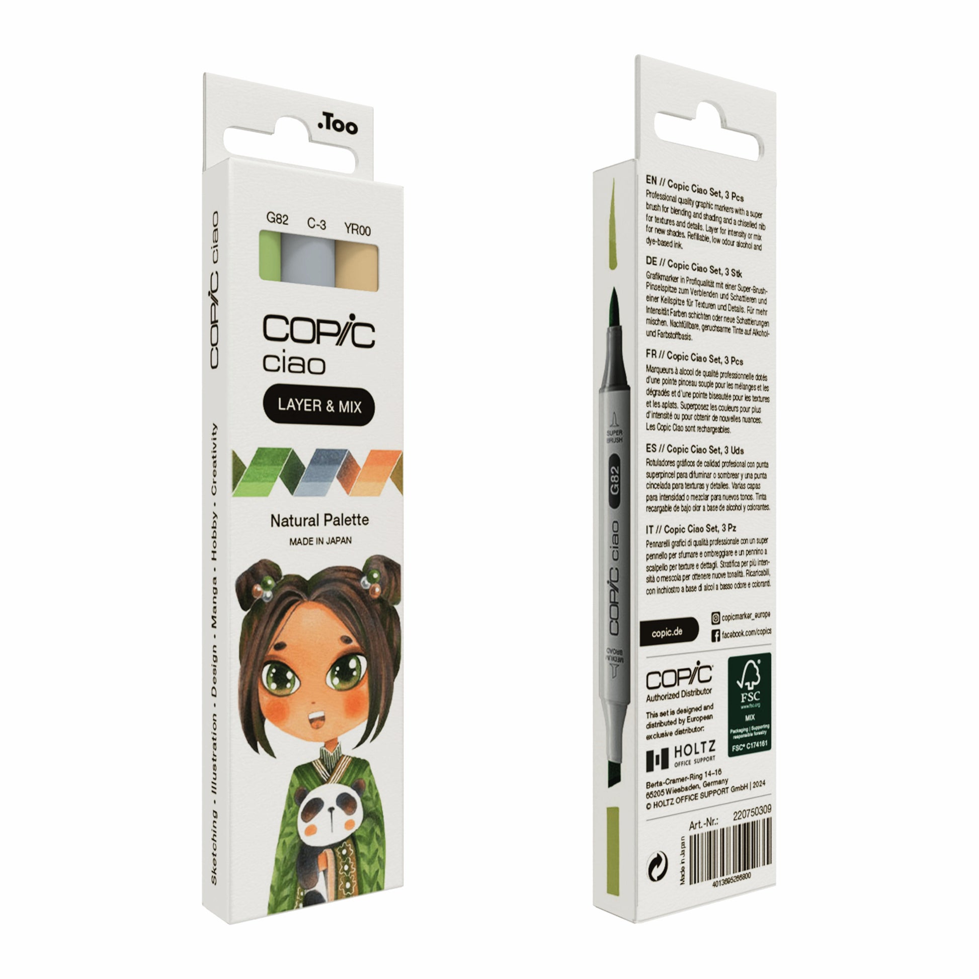 COPIC CIAO SET LAYER & MIX DA 3 - NATURAL - Selezione MANGA