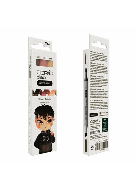 COPIC CIAO SET LAYER & MIX DA 3 - WARM - Selezione MANGA