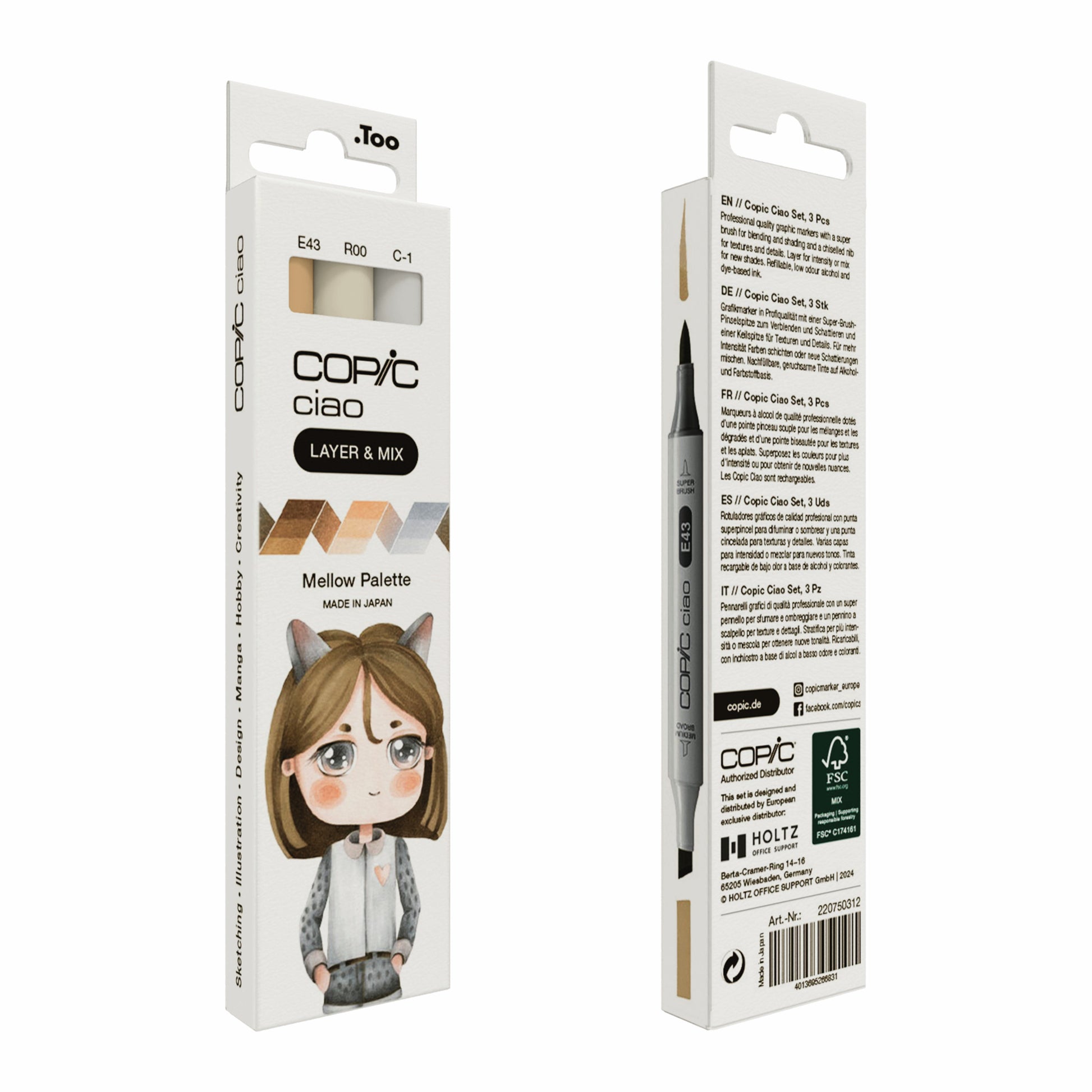 COPIC CIAO SET LAYER & MIX DA 3 - MELLOW - Selezione MANGA