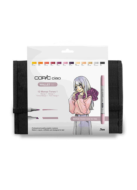 COPIC CIAO Wallet SET da 12 - Manga Tones 1