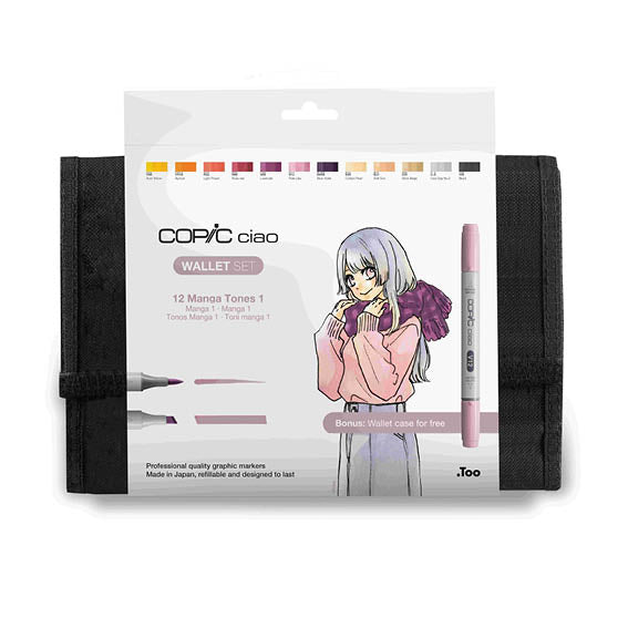 COPIC CIAO Wallet SET da 12 - Manga Tones 1