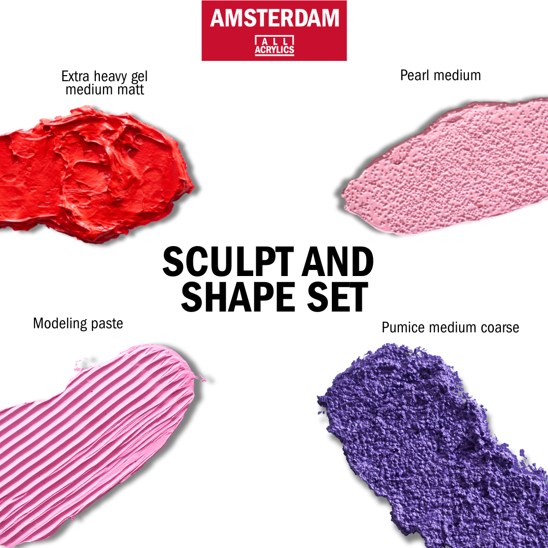 AMSTERDAM Set MEDIUM Scolpisci e Modella | 4 x 120 ml