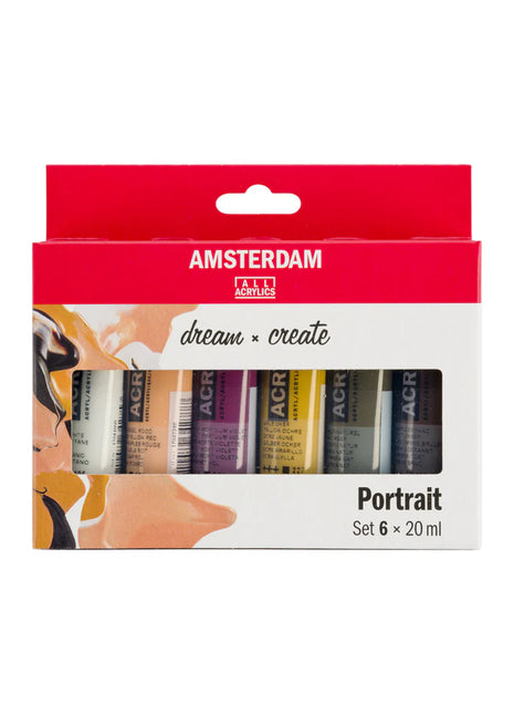 AMSTERDAM ACRYLIC SET RITRATTI 6X20ML