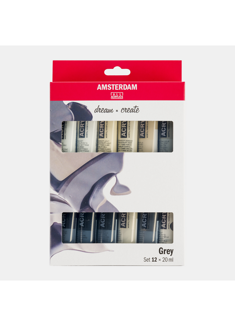 AMSTERDAM COLORI ACRILICI 12X20ML GRIGI