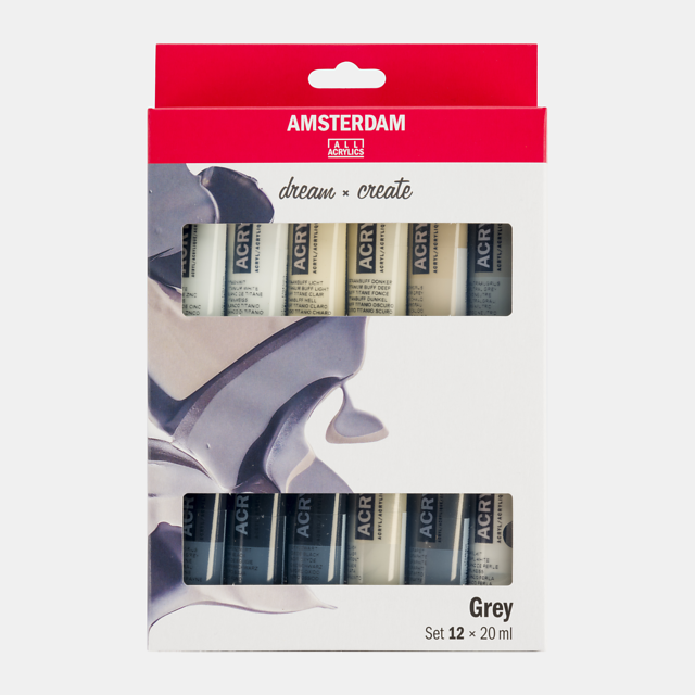 AMSTERDAM COLORI ACRILICI 12X20ML GRIGI