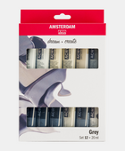 AMSTERDAM COLORI ACRILICI 12X20ML GRIGI