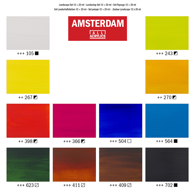 AMSTERDAM COLORI ACRILICI 12X20ML PAESAGGIO