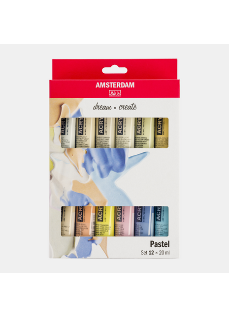 AMSTERDAM COLORI ACRILICI 12X20ML PASTEL