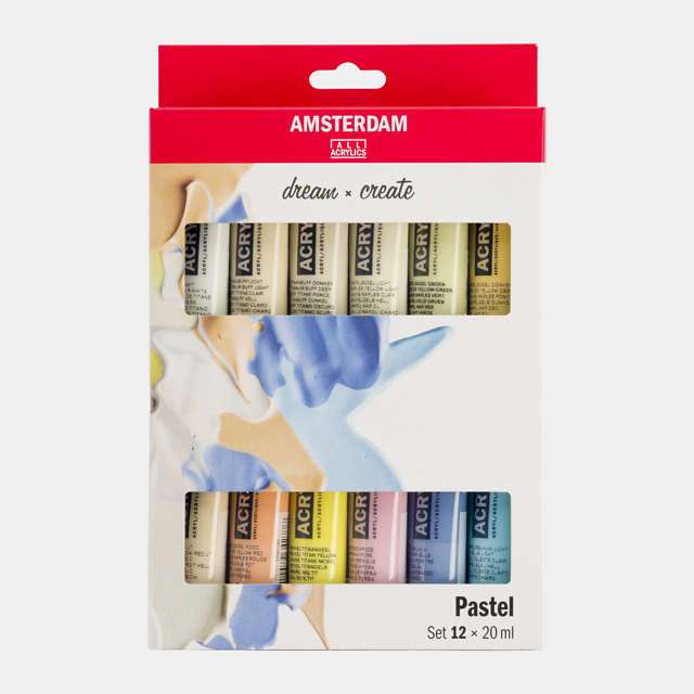 AMSTERDAM COLORI ACRILICI 12X20ML PASTEL