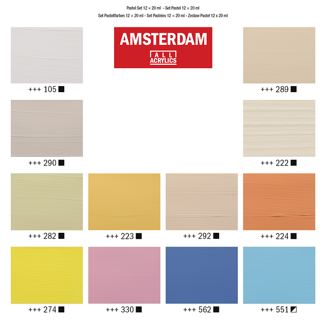 AMSTERDAM COLORI ACRILICI 12X20ML PASTEL