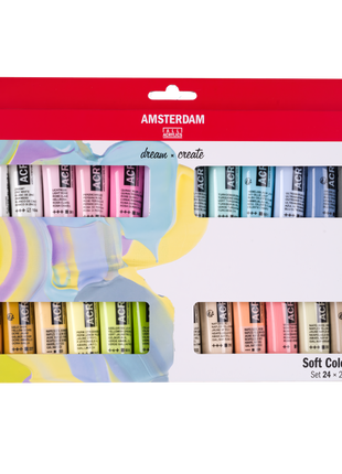 AMSTERDAM COLORI ACRILICI 24X20ML SOFT COLORS