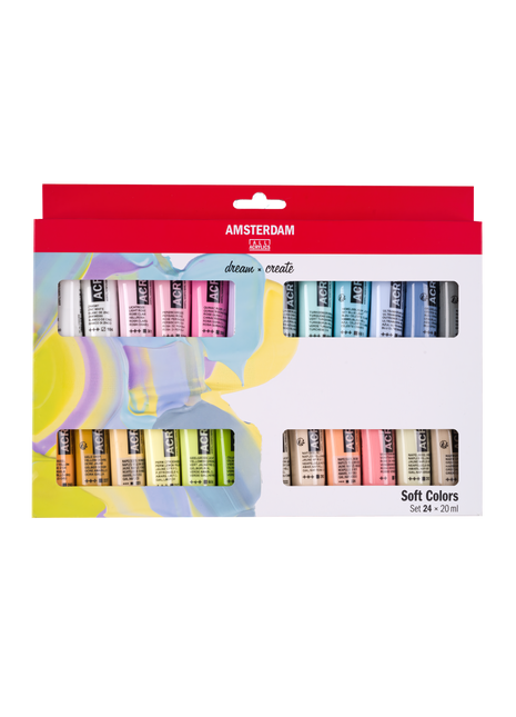 AMSTERDAM COLORI ACRILICI 24X20ML SOFT COLORS