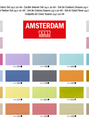 AMSTERDAM COLORI ACRILICI 24X20ML SOFT COLORS