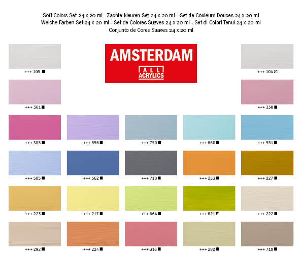 AMSTERDAM COLORI ACRILICI 24X20ML SOFT COLORS