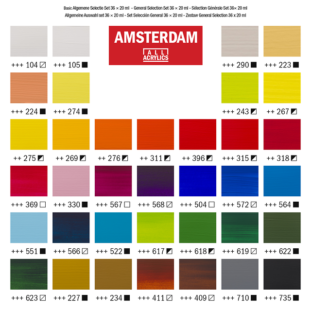 AMSTERDAM COLORI ACRILICI 36X20ML