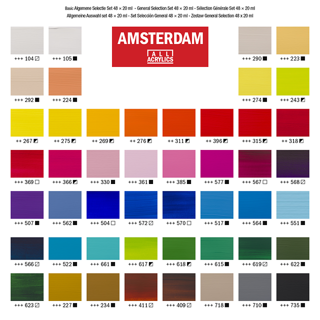 AMSTERDAM COLORI ACRILICI 48X20ML