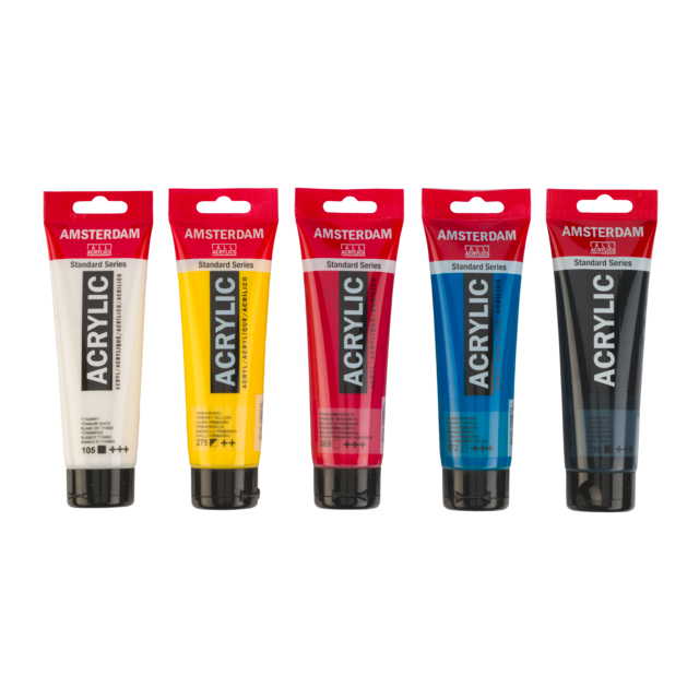 AMSTERDAM COLORI ACRILICI 5X120ML PRIMARY