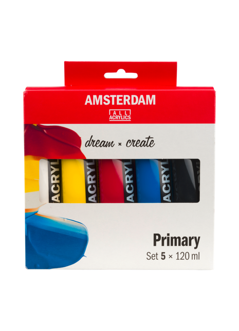 AMSTERDAM COLORI ACRILICI 5X120ML PRIMARY