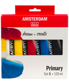 AMSTERDAM COLORI ACRILICI 5X120ML PRIMARY