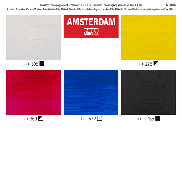 AMSTERDAM COLORI ACRILICI 5X120ML PRIMARY