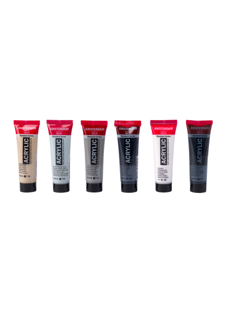 AMSTERDAM COLORI ACRILICI 6X20ML GRIGI