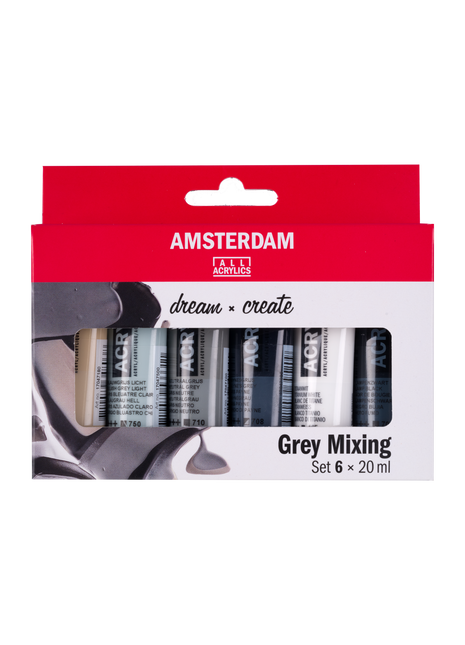 AMSTERDAM COLORI ACRILICI 6X20ML GRIGI