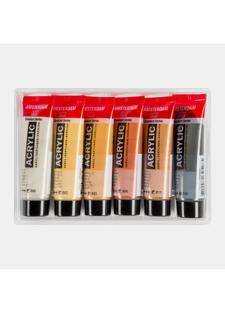 AMSTERDAM COLORI ACRILICI 6X20ML METALLICI
