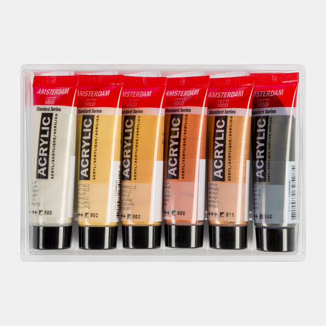 AMSTERDAM COLORI ACRILICI 6X20ML METALLICI