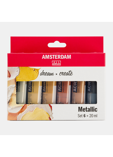 AMSTERDAM COLORI ACRILICI 6X20ML METALLICI