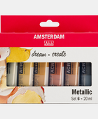 AMSTERDAM COLORI ACRILICI 6X20ML METALLICI