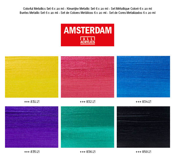 AMSTERDAM COLORI ACRILICI 6X20ML METALLIC