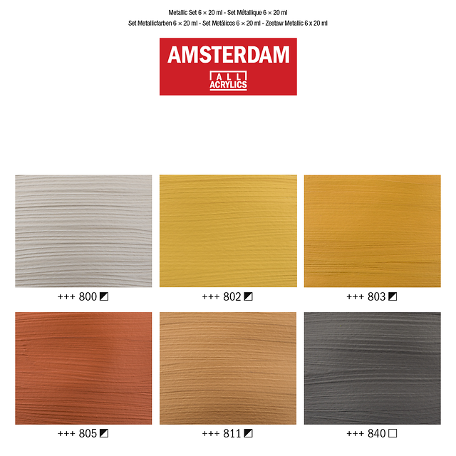 AMSTERDAM COLORI ACRILICI 6X20ML METALLICI