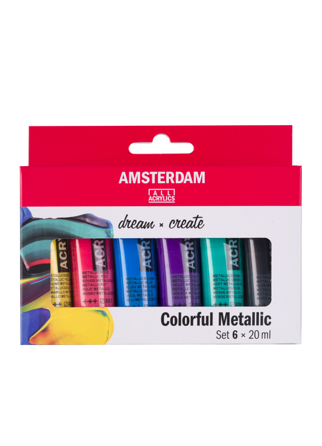AMSTERDAM COLORI ACRILICI 6X20ML METALLIC