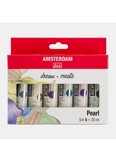 AMSTERDAM COLORI ACRILICI 6X20ML PERLATI