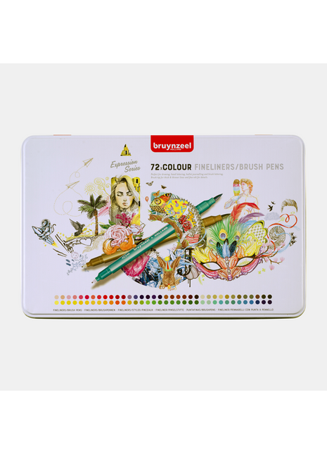 BR FINELINER/BRUSHPEN SET 72