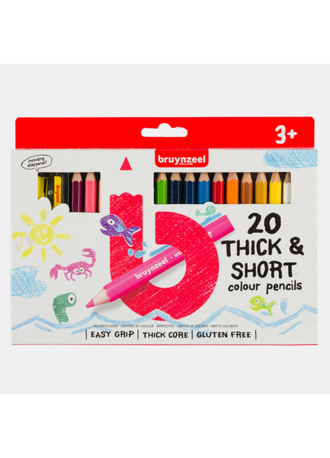 BR MATITE COLORATE THICK & SHORT SET 20