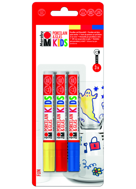 MA KIDS COLORI PER VETRO E CERAMICA SET 3