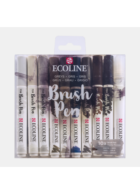 RT ECOLINE BRUSHPEN GREY SET 10